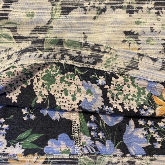 Anthropologie Botanical Print Pullover Top Vintage Wash Short-sleeve Size Small - Picture 6 of 14